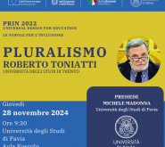 Quarto evento del Ciclo «Le parole per l’inclusione»: PLURALISMO