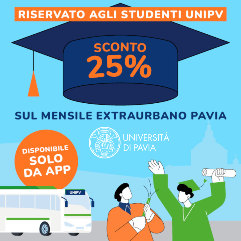 Mobilità sostenibile e diritto allo studio: con UNIPASS EXTRA abbonamento mensile extraurbano scontato del 25% per gli studenti e le studentesse dell’Università di Pavia